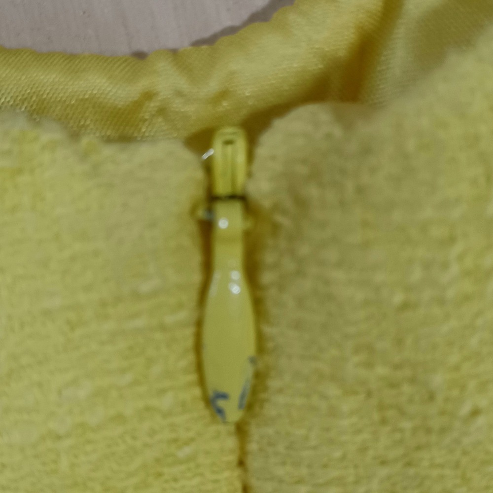 Trina Turk Yellow Textured Bow Neck Cutout Sheath Dress Size 0 Keyhole‎ Back - Picture 10 of 14